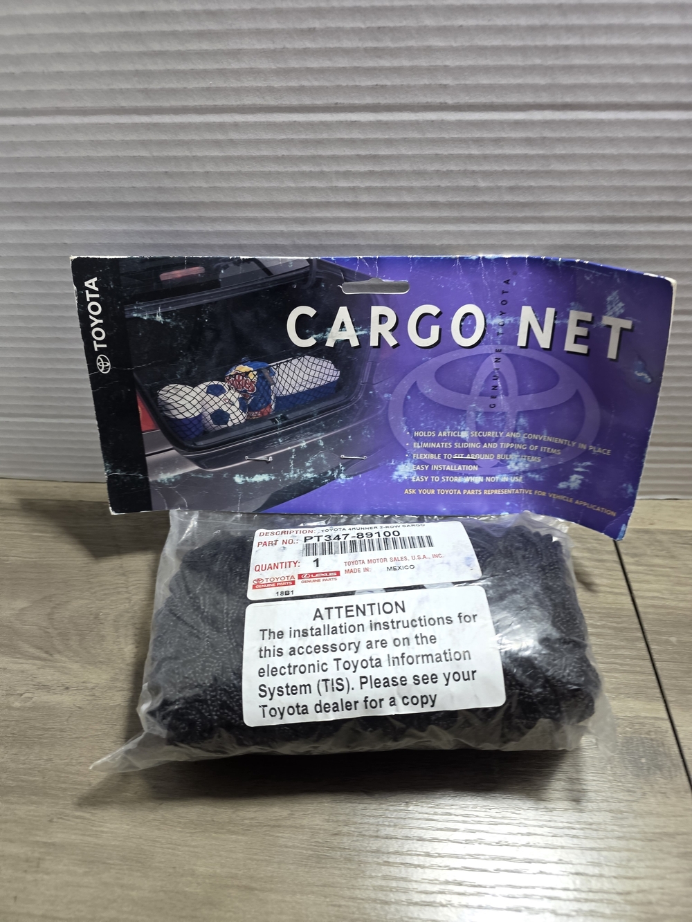 TOYOTA 4RUNNER 2 Row Cargo Net 2010-2024 OEM Part# PT347-89100 New